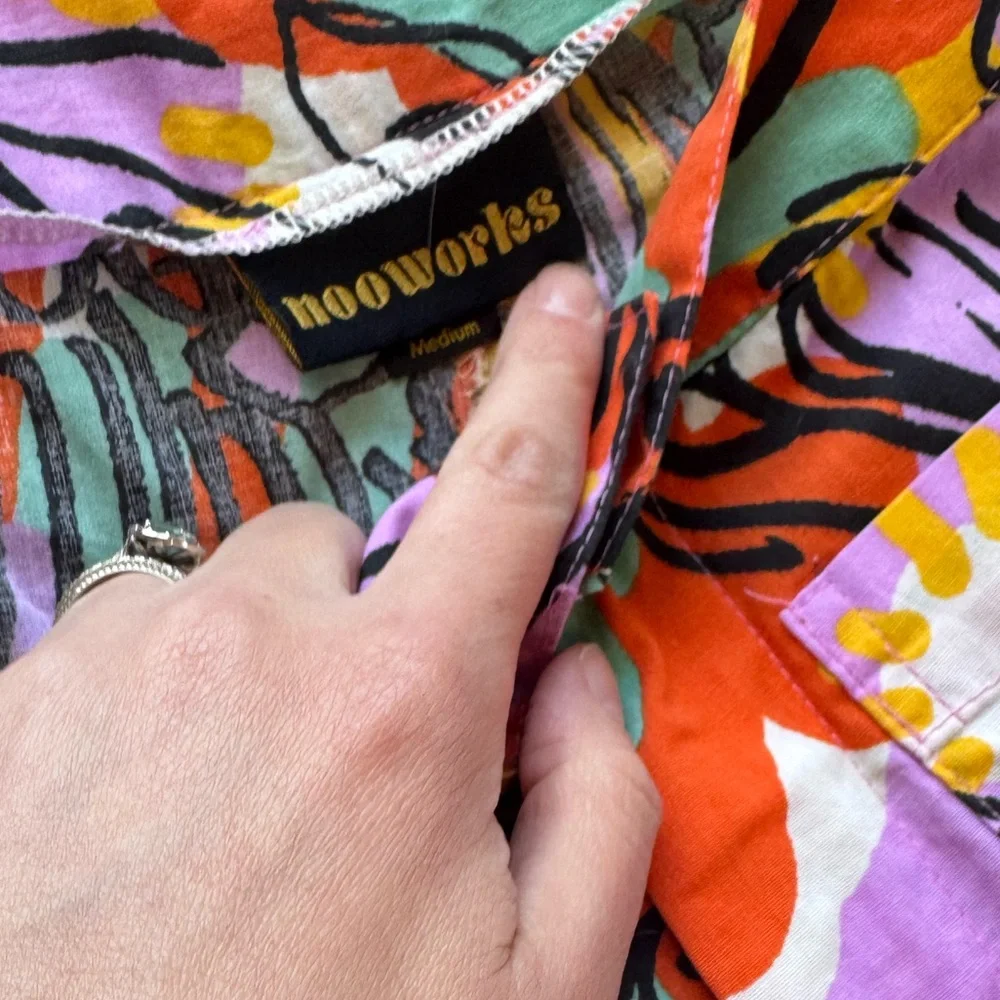 Nooworks Colorful Abstract Pants, Medium, Like New! Made in USA - Picture 2 of 7